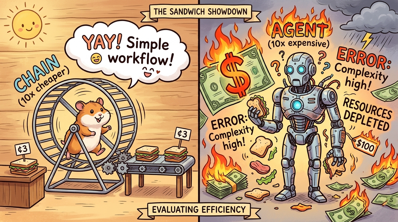 A comparison showing 10x cost difference between using expensive flagship model vs small model for simple tasks